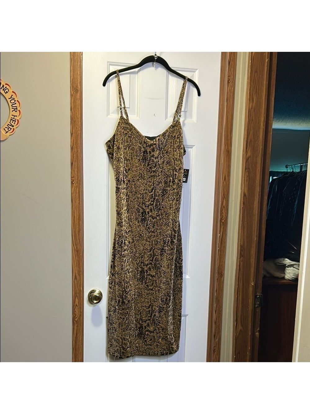 Planet Gold Animal Print Midi Dress